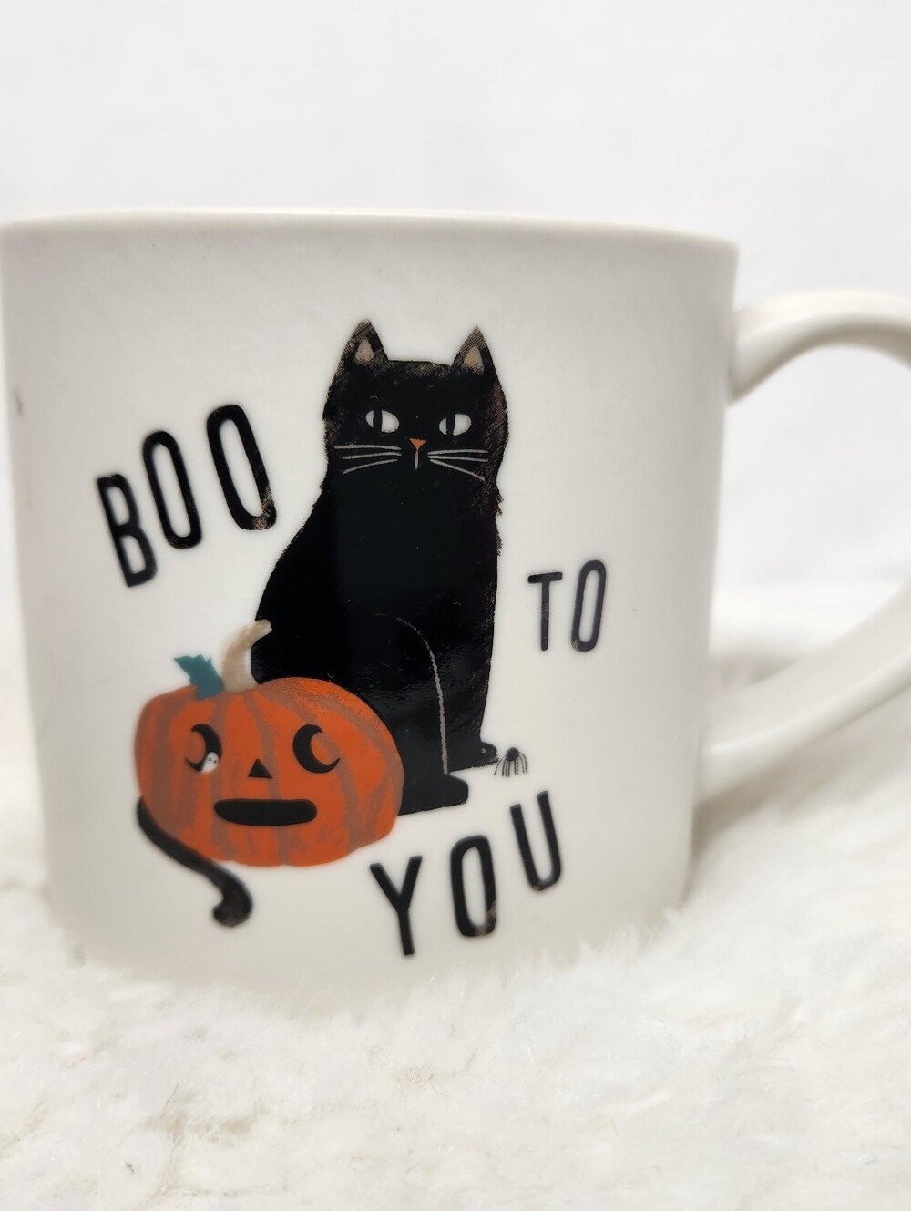 Hyde & Eek! Boo To You! Black Cat Pumpkin Coffee Cup Mug